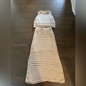Solitaire 2-PC Crochet Skirt and Tank SZ M